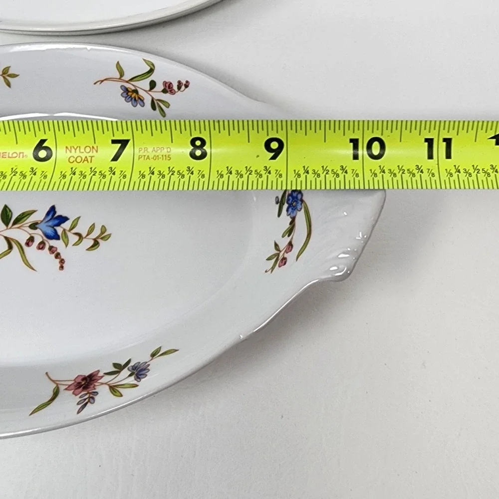 BIASet 2 Cordon Bleu Floral Porcelain Au Gratin Dishes White 10in Baking NOS